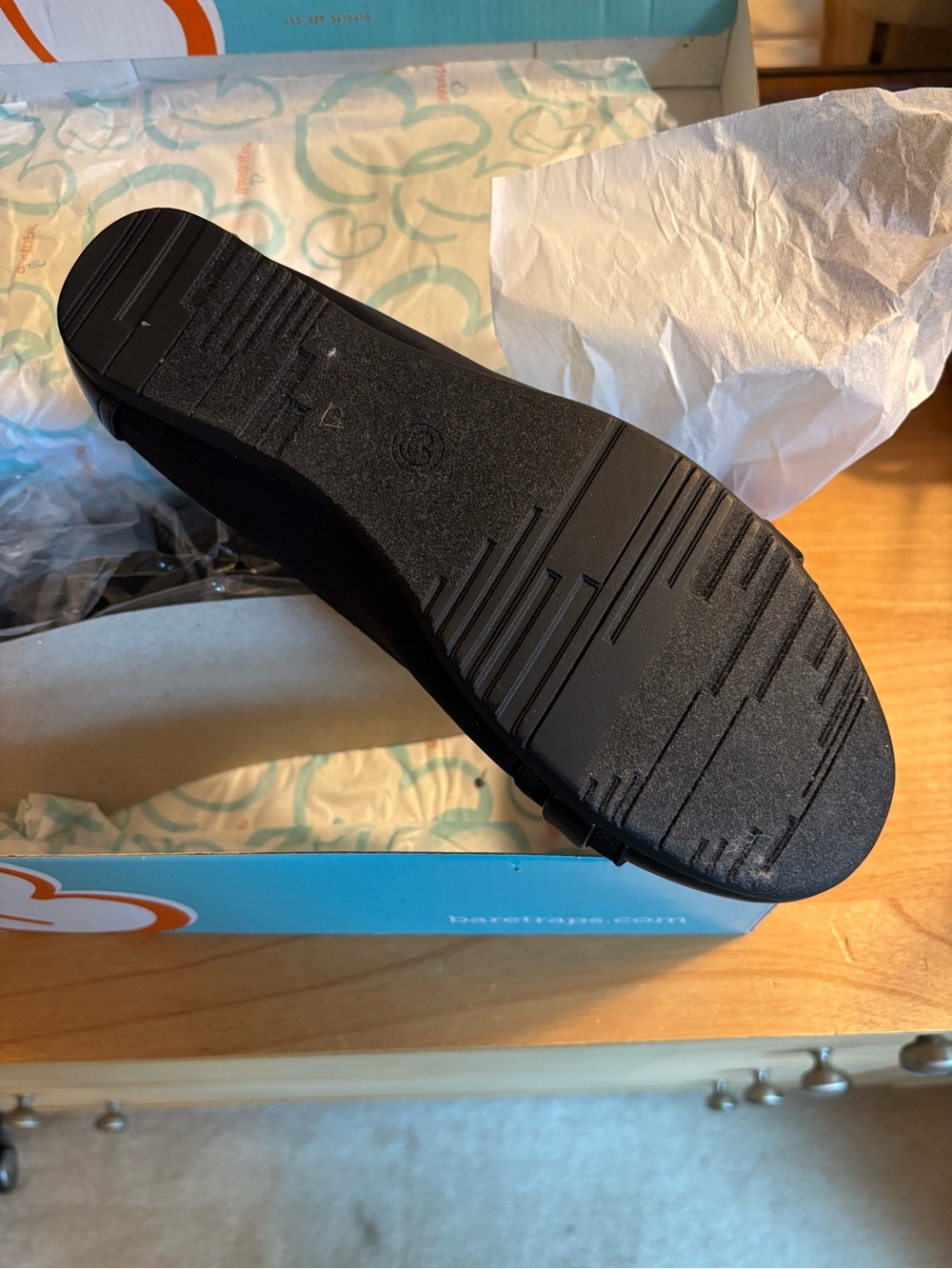 BareTraps Black Ballet Flat with Silver Accent Buckle - Picture 5 of 8